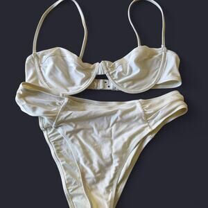 White bikini set with adjustable